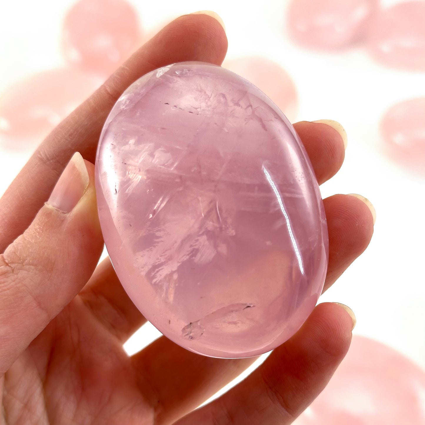 Rose Quartz Palm Stone | Polished Pink Crystal Worry Stone (Heart Chakra)