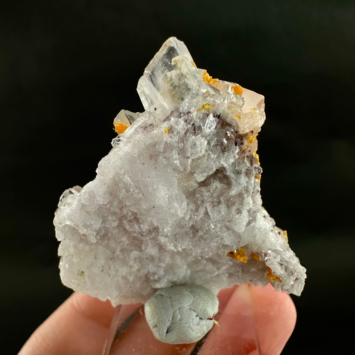 Orpiment on Barite (Peru), Orpiment specimen, mineral specimen