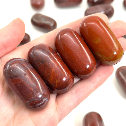 Red Jasper Worry Stone | Polished Tumbled Crystal Lingam (Root Chakra)