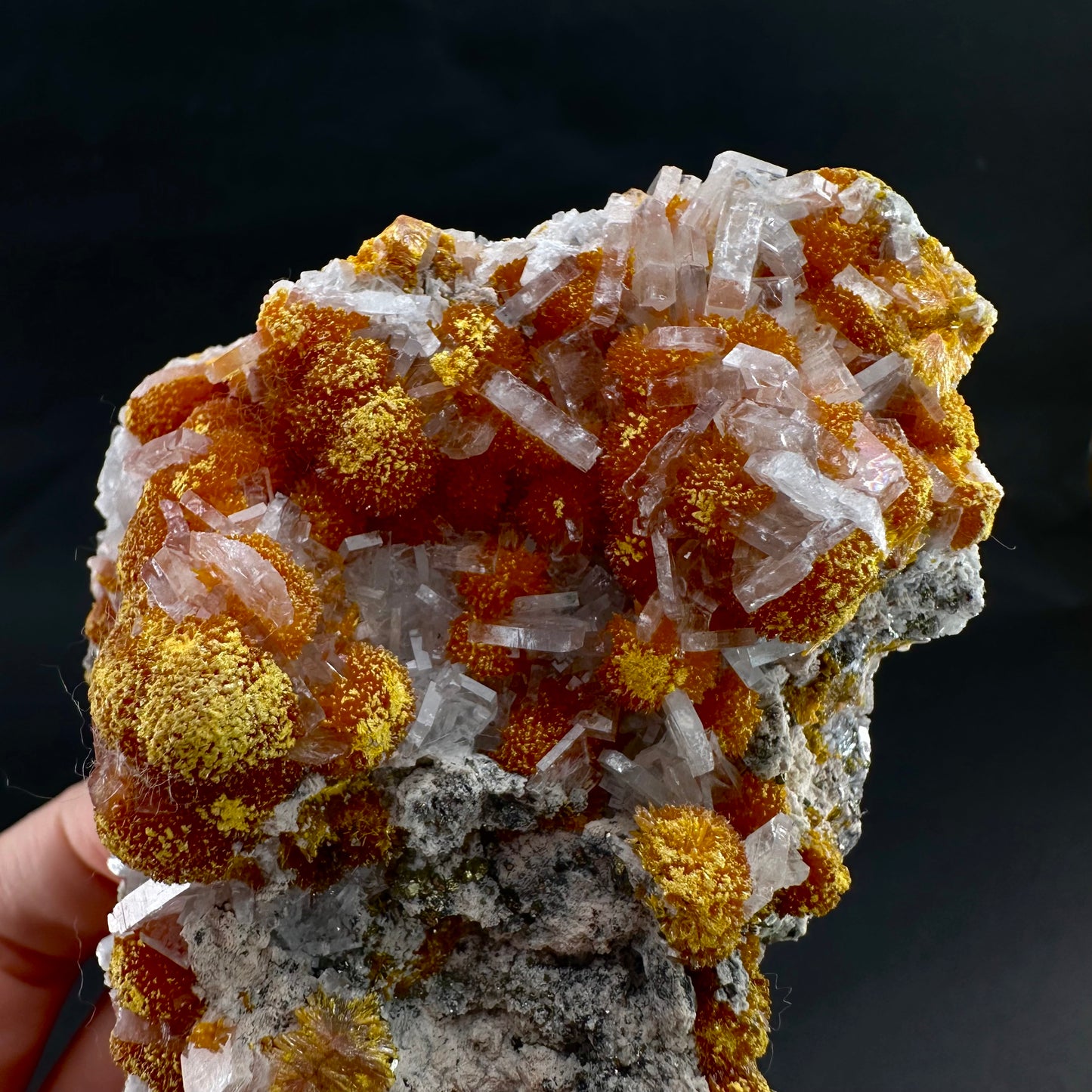 Barite on Orpiment (Peru) | rare mineral specimen