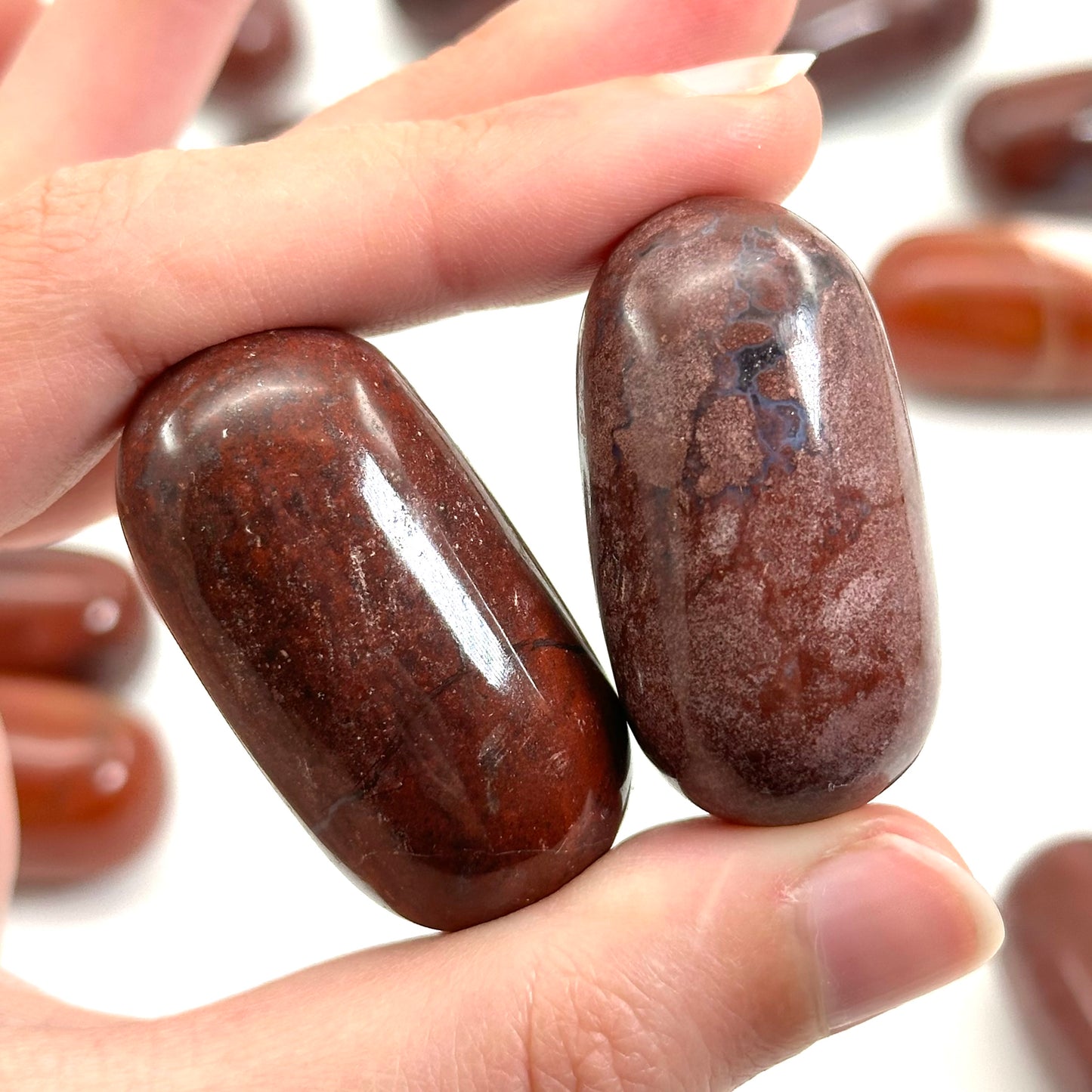 Red Jasper Worry Stone | Polished Tumbled Crystal Lingam (Root Chakra)