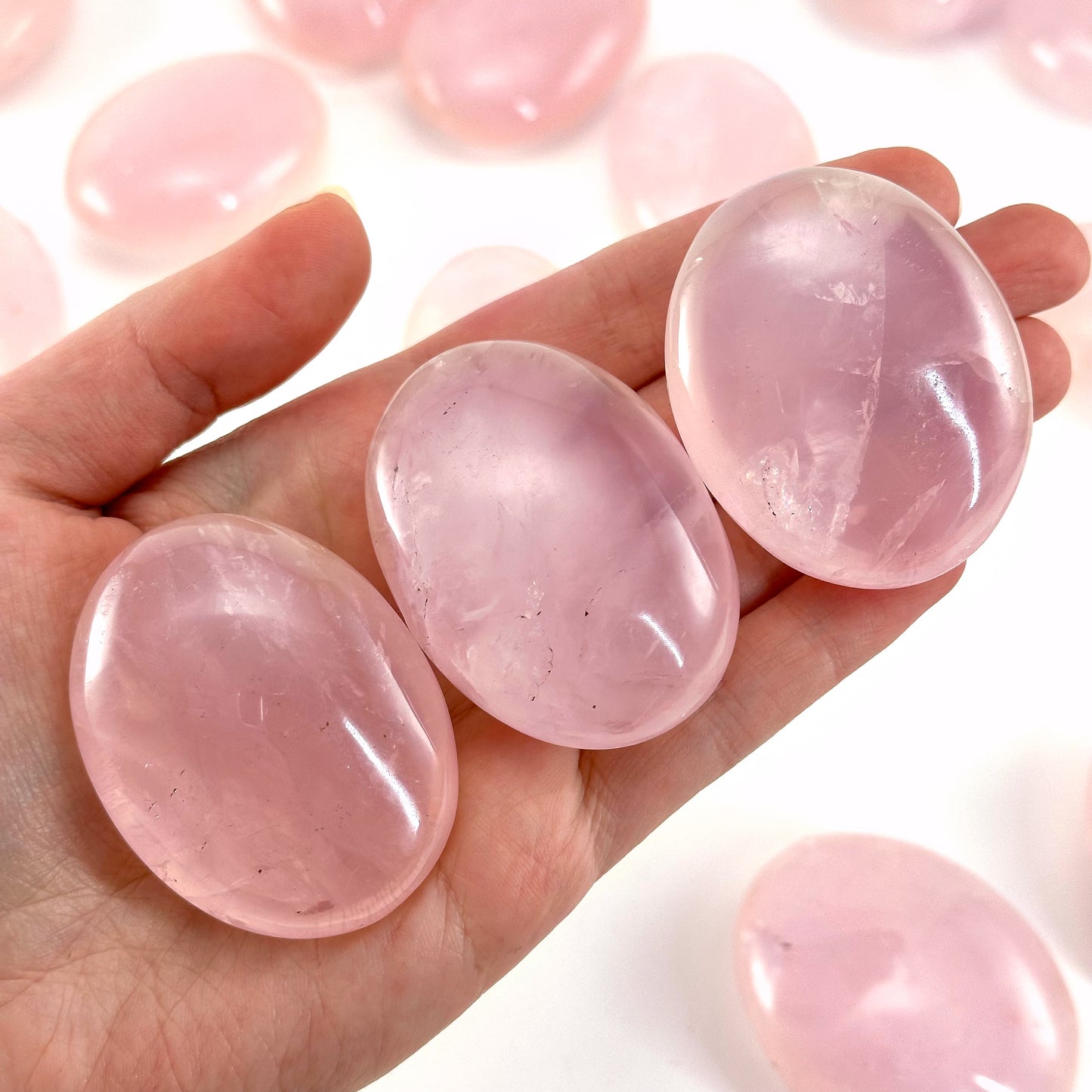 Rose Quartz Palm Stone | Polished Pink Crystal Worry Stone (Heart Chakra)