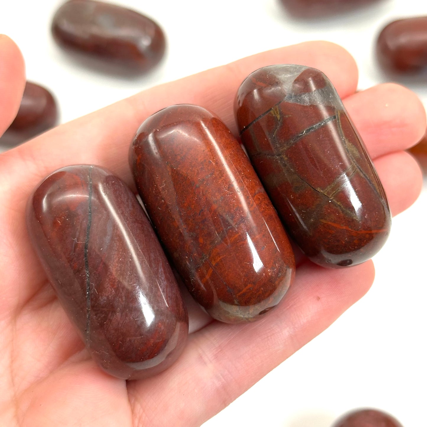 Red Jasper Worry Stone | Polished Tumbled Crystal Lingam (Root Chakra)