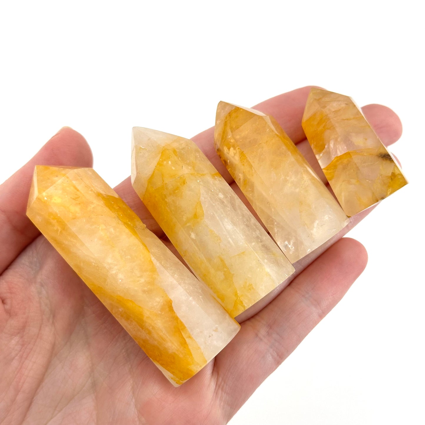 Golden Healer Quartz Point | Polished Yellow Natural Crystal Tower (Solar Plexus Chakra)