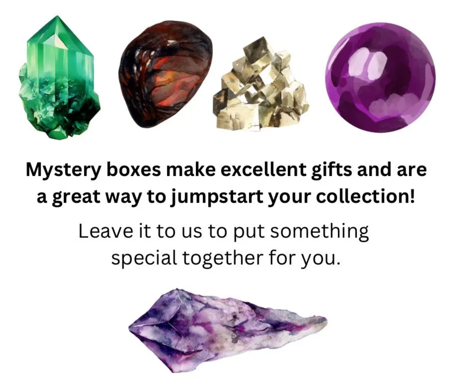 Crystal Mystery Box, gift box, crystal set