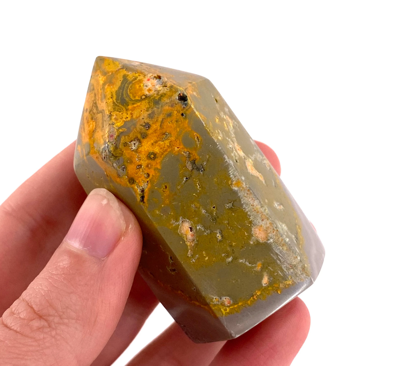 Bumblebee Jasper point, crystal point, bumblebee jasper tower