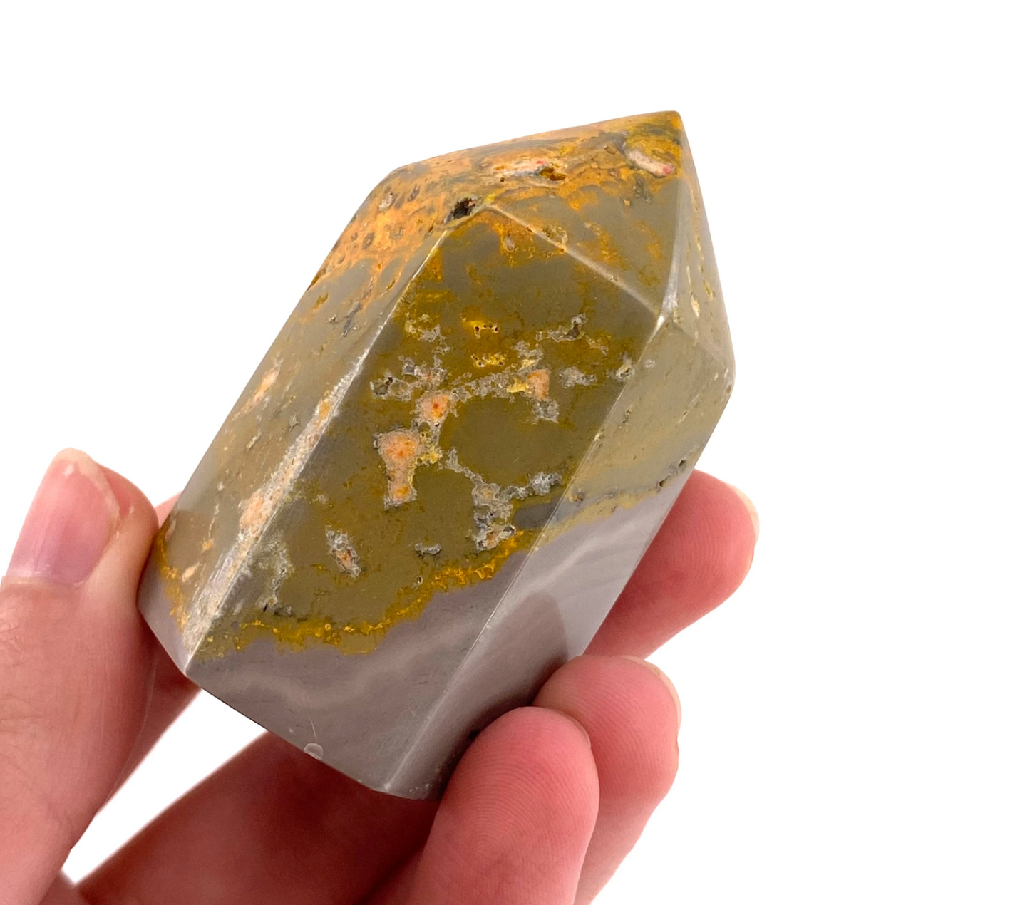 Bumblebee Jasper point, crystal point, bumblebee jasper tower