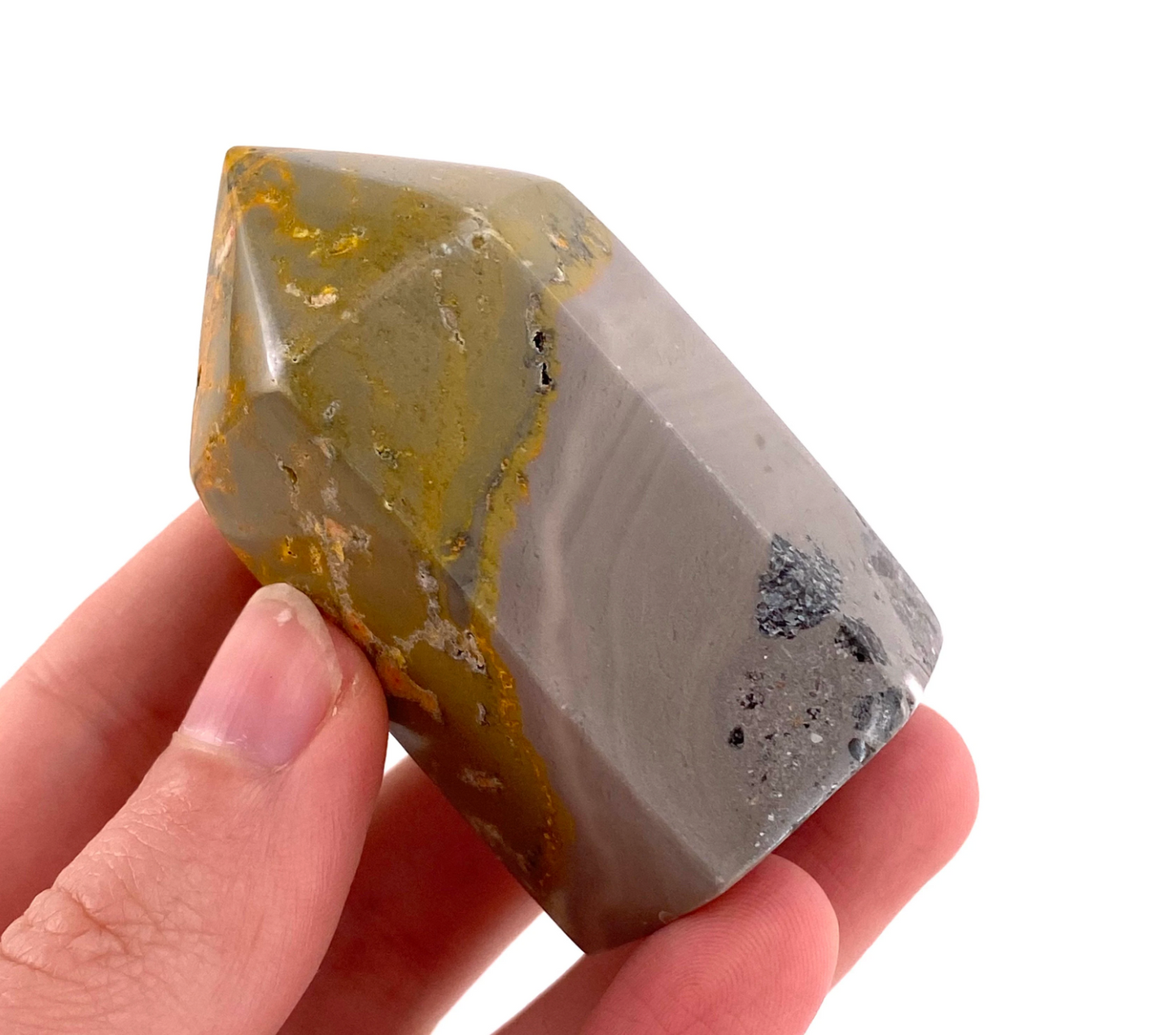 Bumblebee Jasper point, crystal point, bumblebee jasper tower