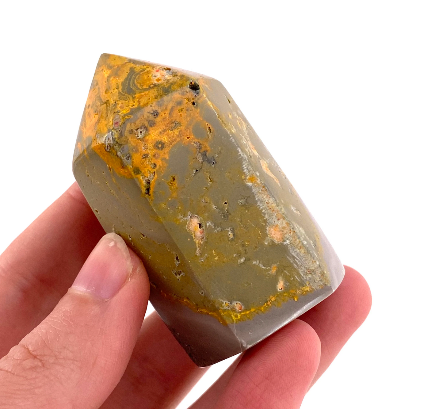 Bumblebee Jasper point, crystal point, bumblebee jasper tower