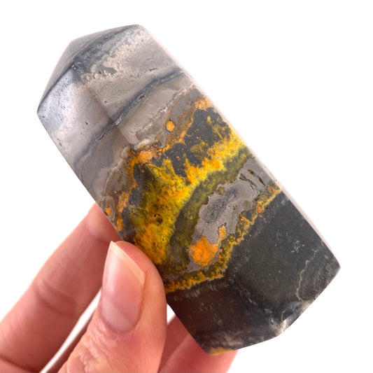Bumblebee Jasper point, crystal point, bumblebee jasper tower