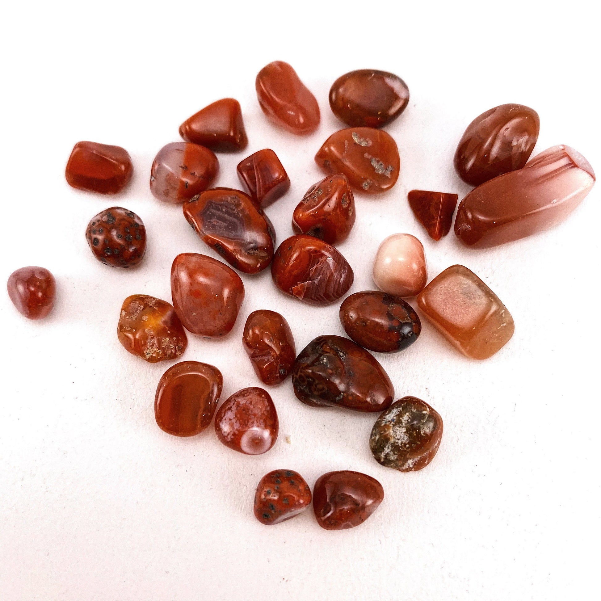 20g of Red Agate, mini tumbled stones, tumbled crystal, tumbled red agate, red agate