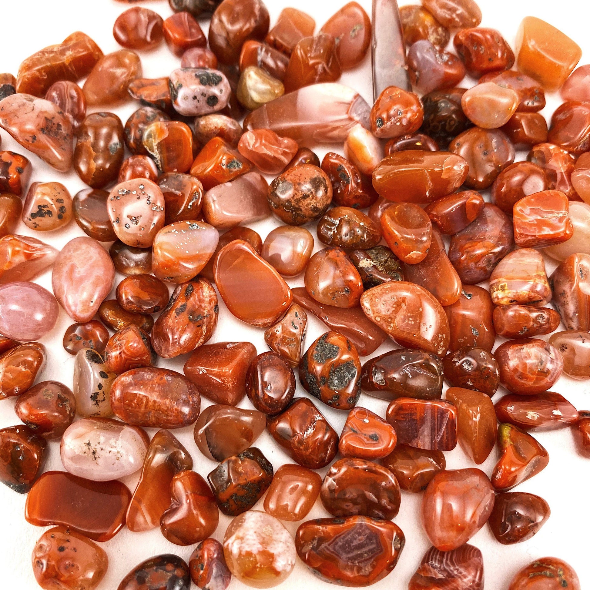 20g of Red Agate, mini tumbled stones, tumbled crystal, tumbled red agate, red agate