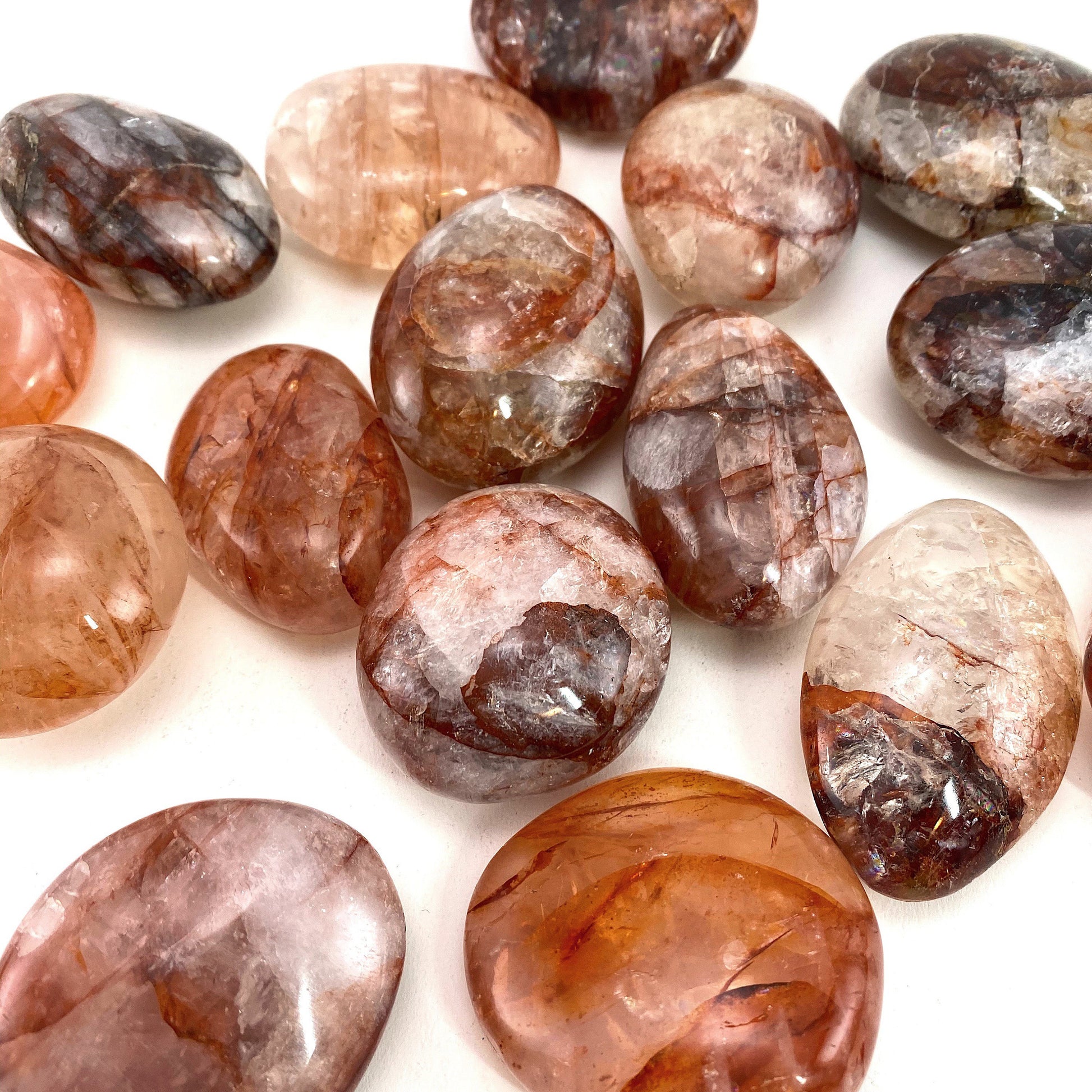 Fire Quartz Palm Stone, red fire quartz, red hematoid quartz palmstone, crystal palm stone, chakra palm stone