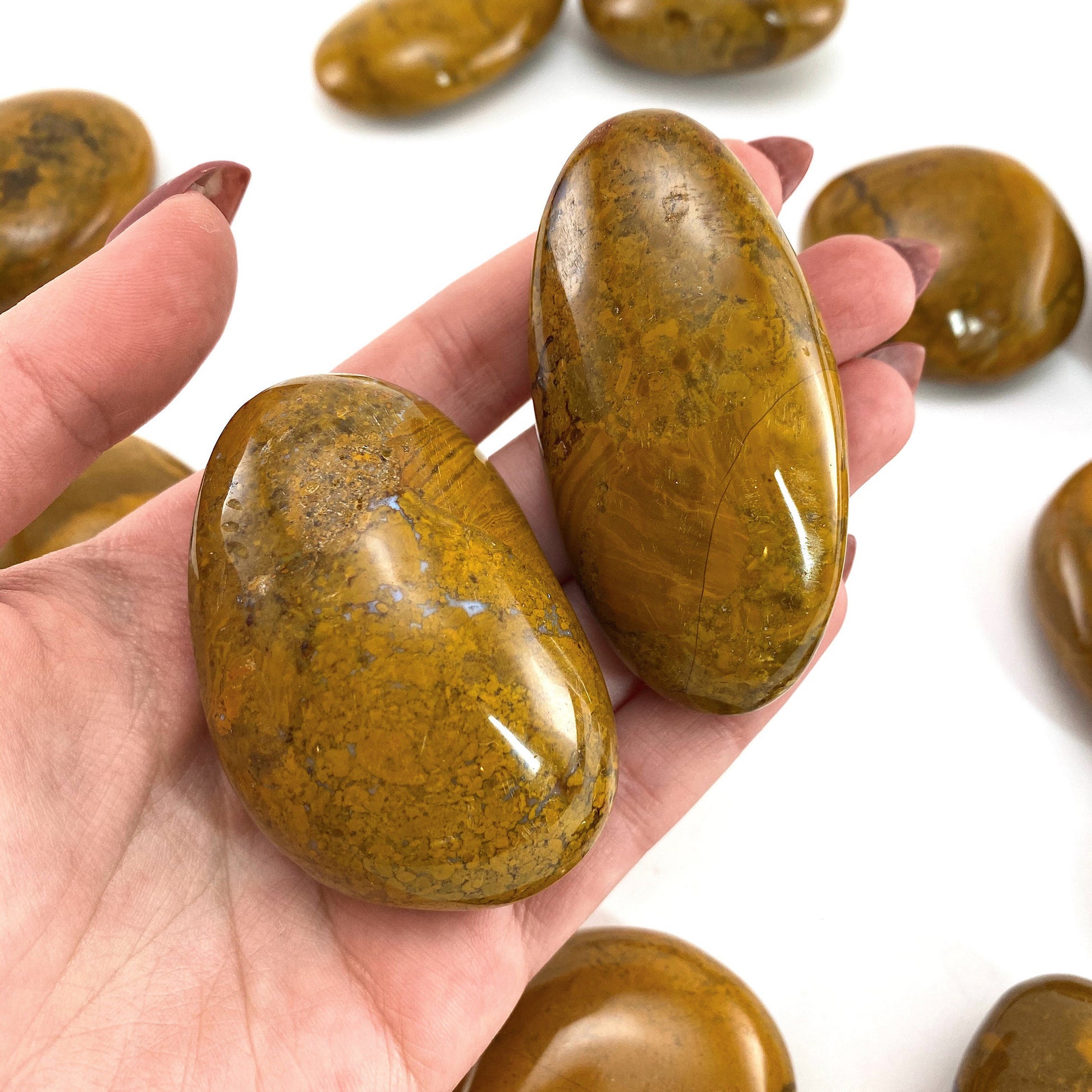 Yellow Jasper Palm stone, jasper palm stone, pocket stone, worry stone, yellow jasper