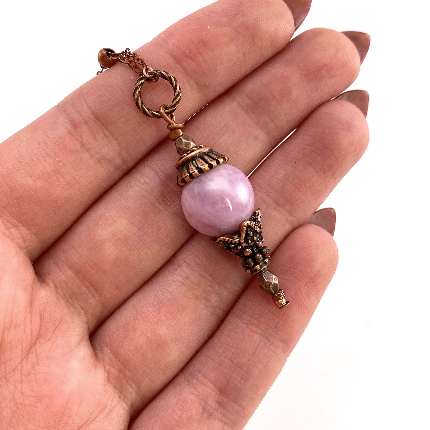 Pink Kunzite Necklace, Pink Kunzite drop necklace, bead necklace, layering necklace