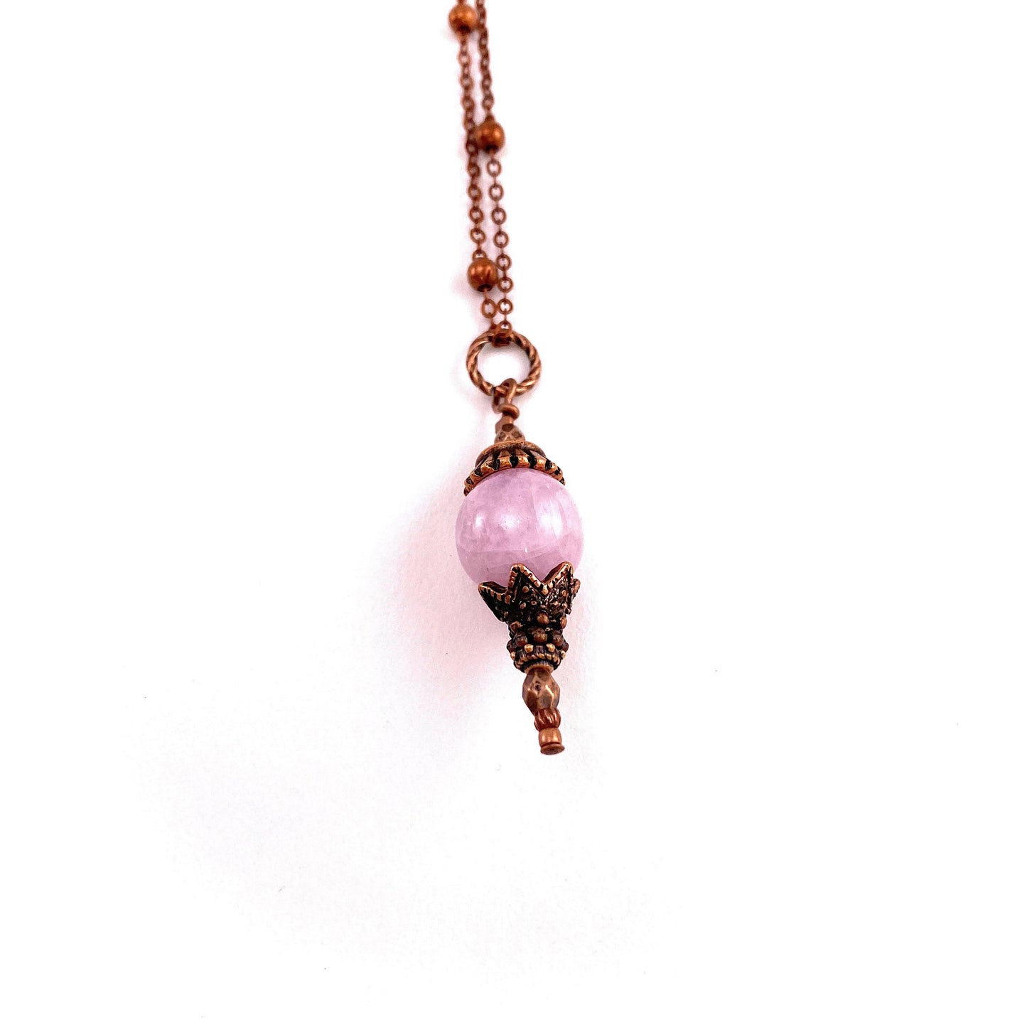 Pink Kunzite Necklace, Pink Kunzite drop necklace, bead necklace, layering necklace