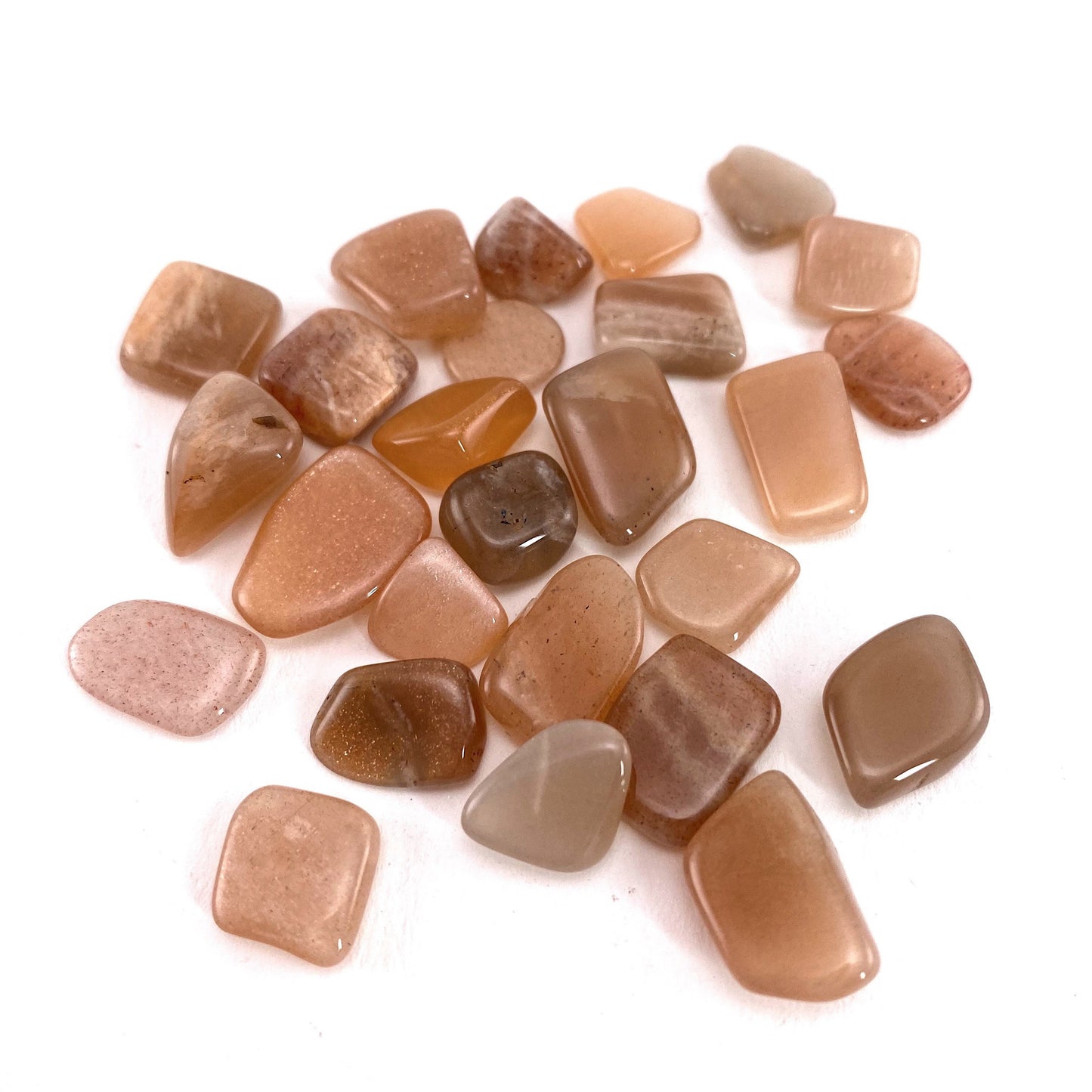 20g of Peach Moonstone, mini tumbled stones, tumbled crystal, tumbled moonstone, peach moonstone