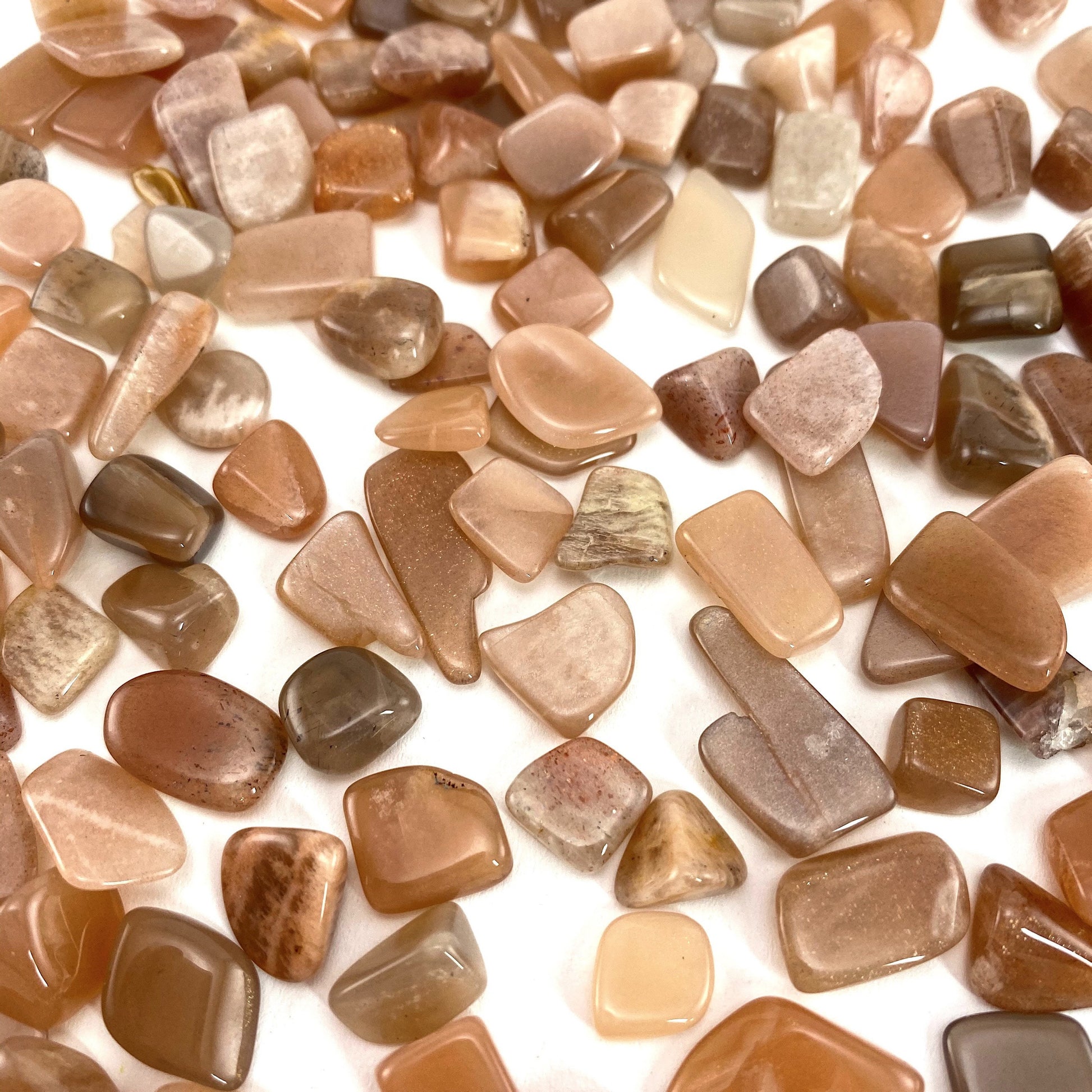 20g of Peach Moonstone, mini tumbled stones, tumbled crystal, tumbled moonstone, peach moonstone