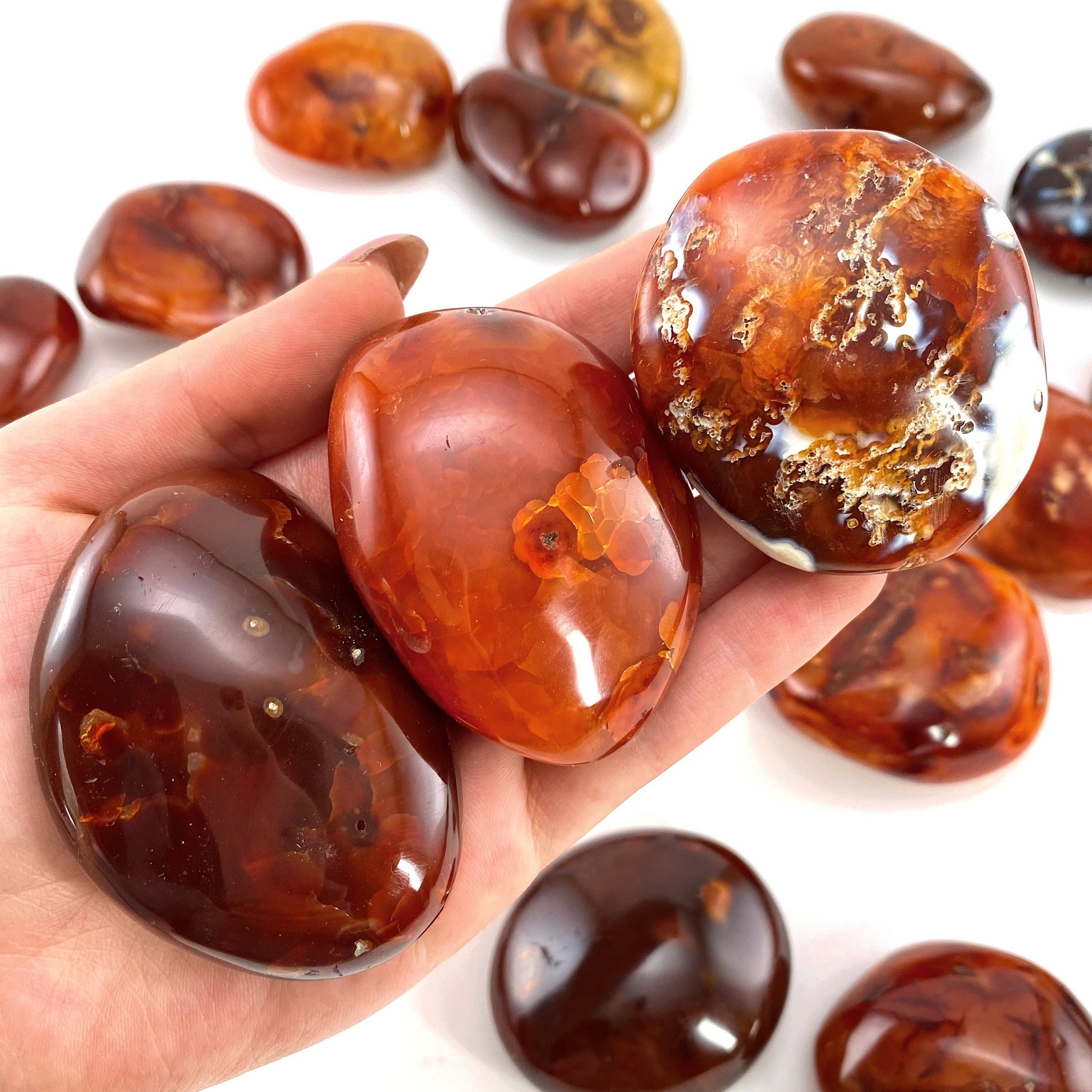 Carnelian Palm Stone, carnelian palmstone, polished carnelian, red carnelian, chakra palm stone