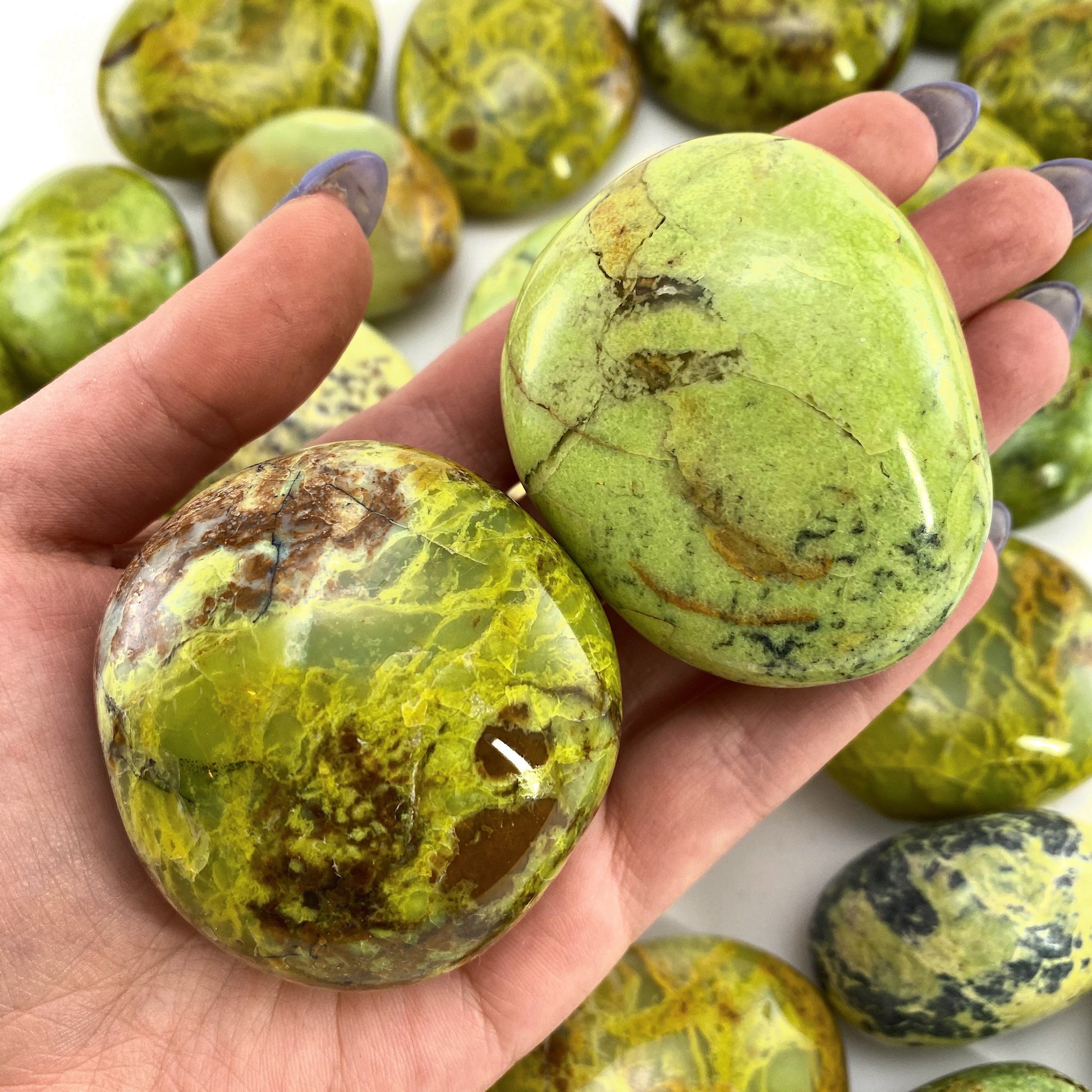 Green Opal Palm Stone, polished green opal, green opal palmstone, green opal pocket stone, chakra palm stone