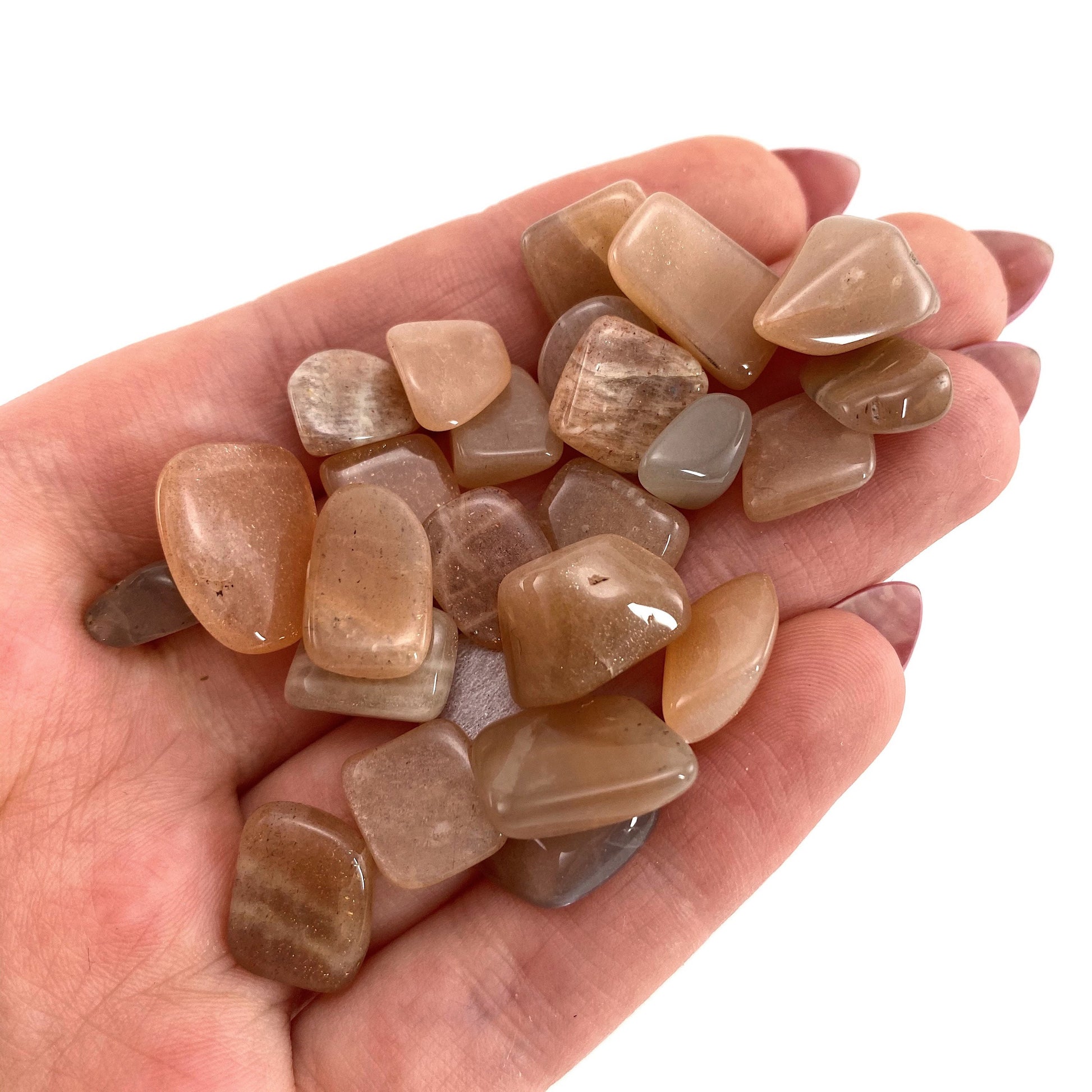 20g of Peach Moonstone, mini tumbled stones, tumbled crystal, tumbled moonstone, peach moonstone