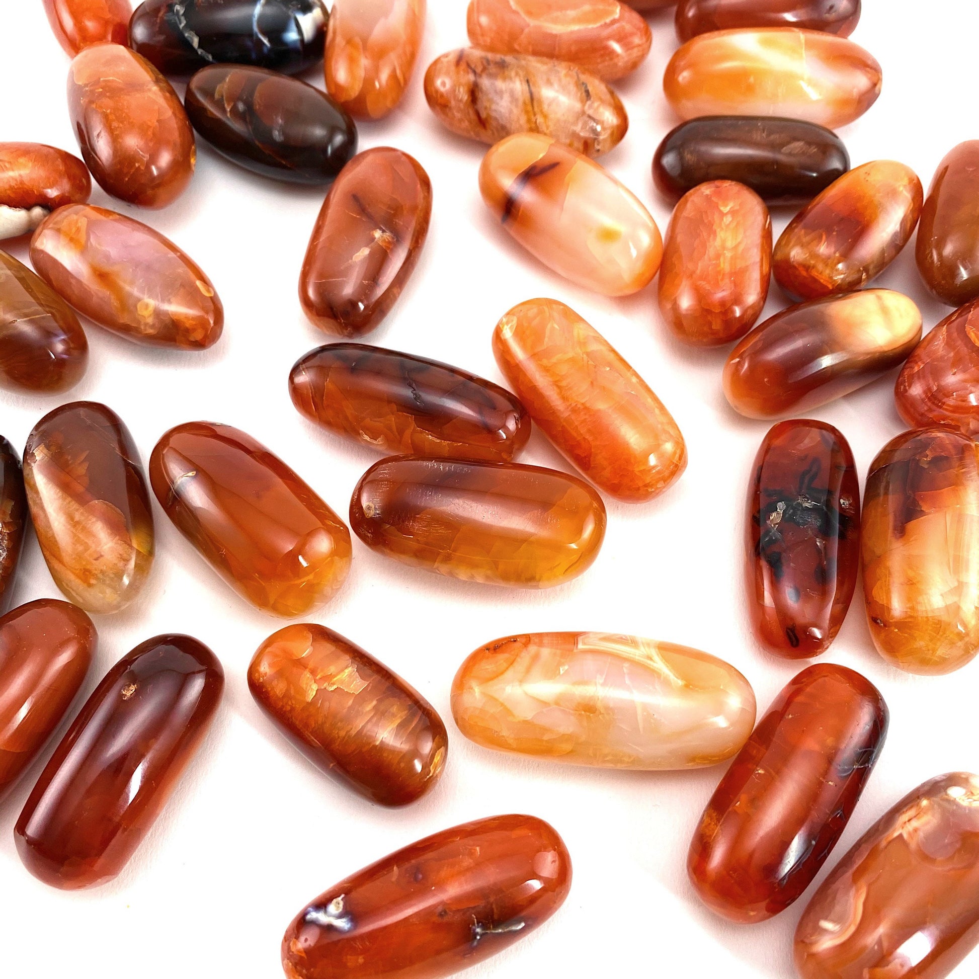 ONE Polished Carnelian, red carnelian, tumbled carnelian, red carnelian tumble, carnelian palm stone