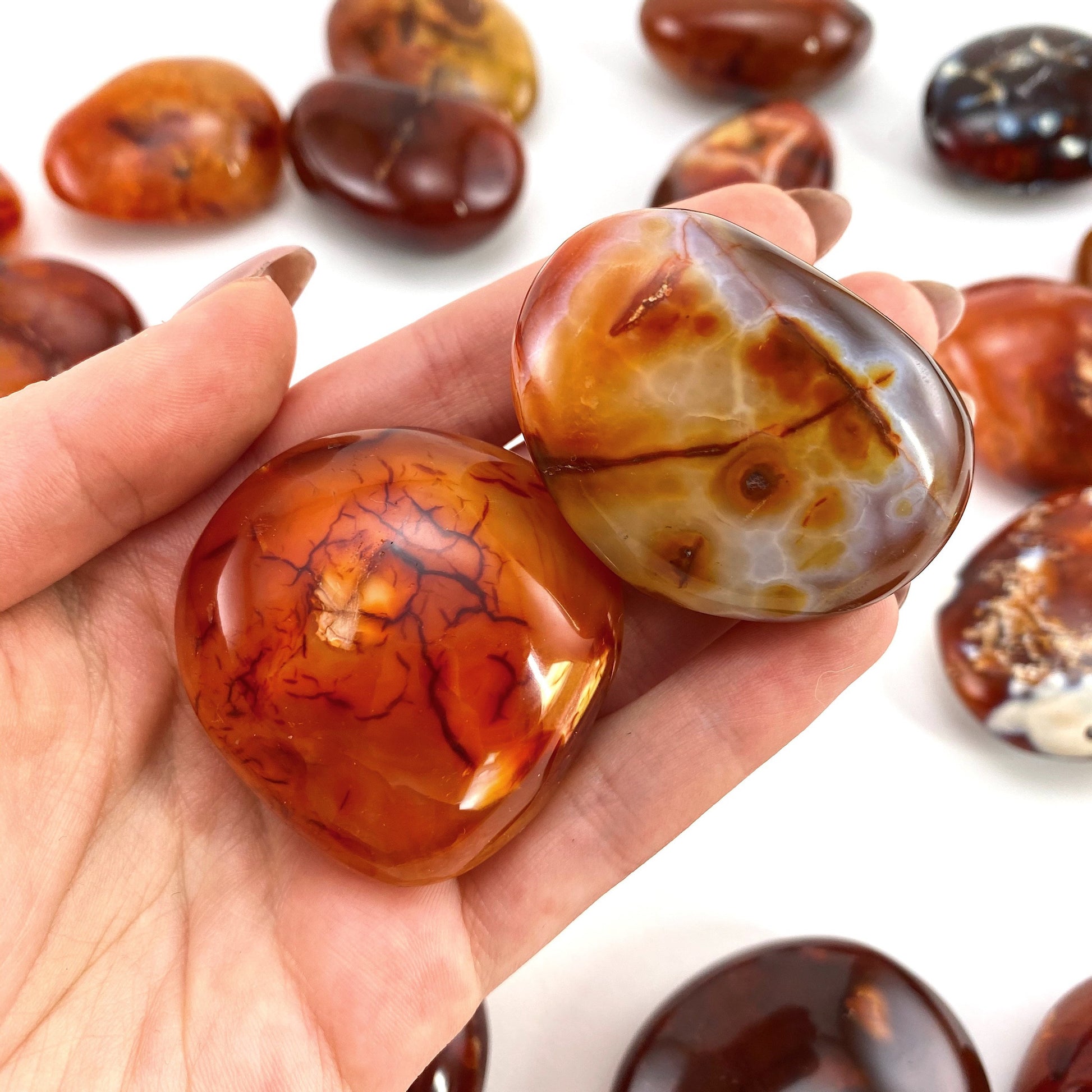 Carnelian Palm Stone, carnelian palmstone, polished carnelian, red carnelian, chakra palm stone