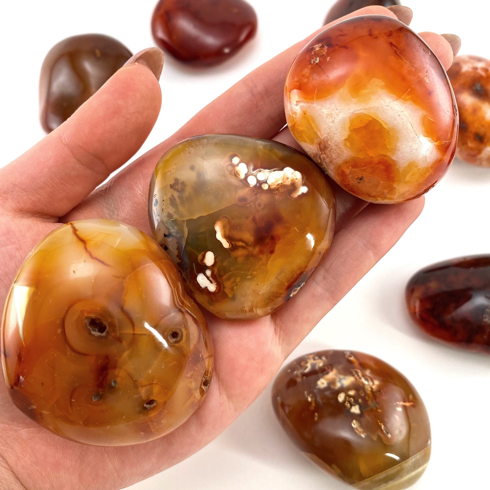 Carnelian Palm Stone, carnelian palmstone, polished carnelian, red carnelian, chakra palm stone