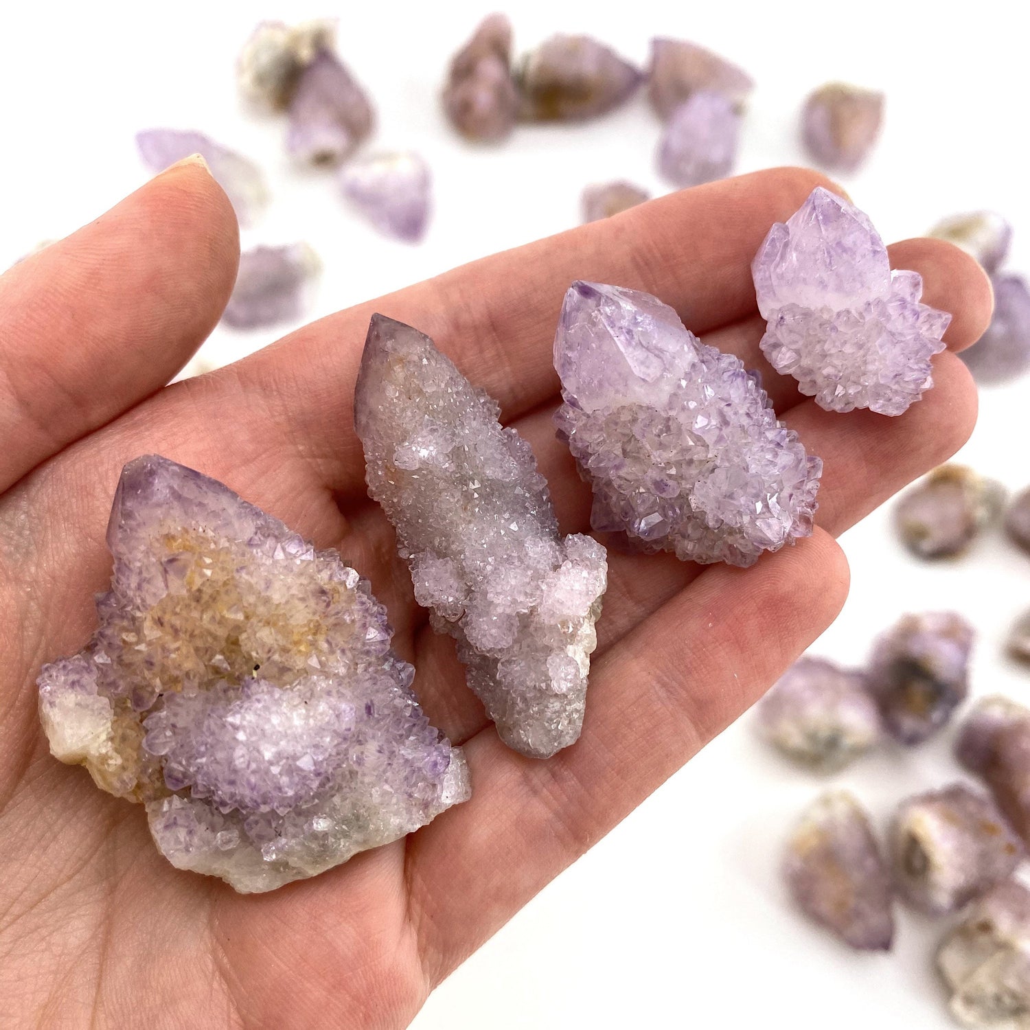 ONE Mini Purple Spirit Quartz Cluster, spirit amethyst, spirit quartz point, purple spirit quartz