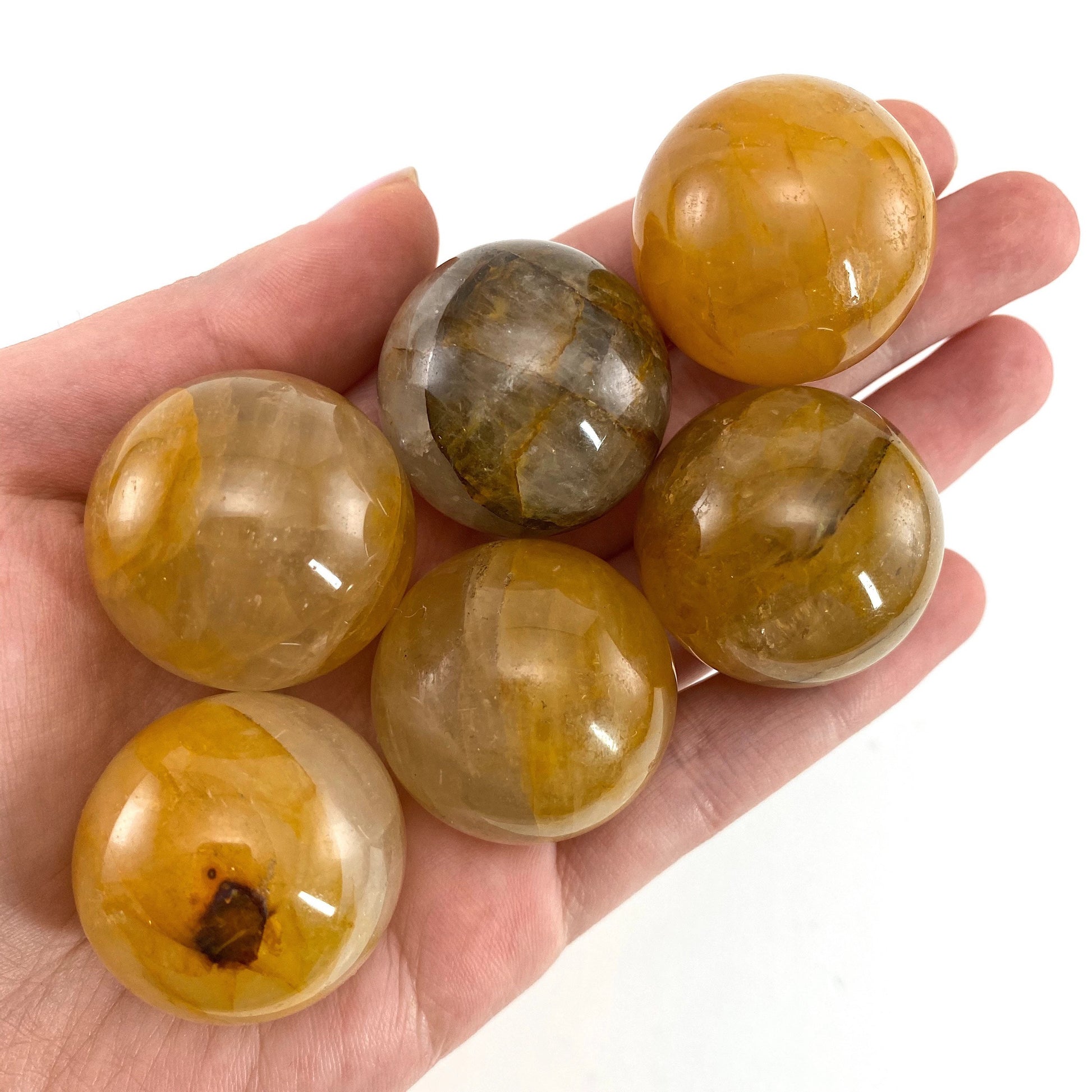 Golden Healer Quartz Sphere | Polished Yellow Crystal Ball (Solar Plexus Chakra)