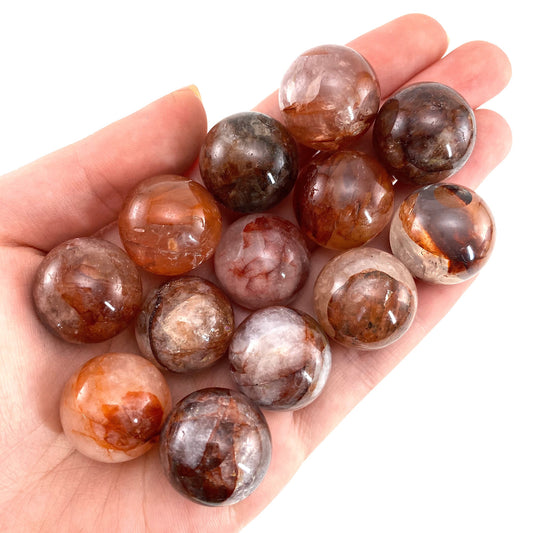 Fire quartz sphere, red fire quartz, red hematoid sphere, crystal ball, crystal sphere, fire quartz sphere