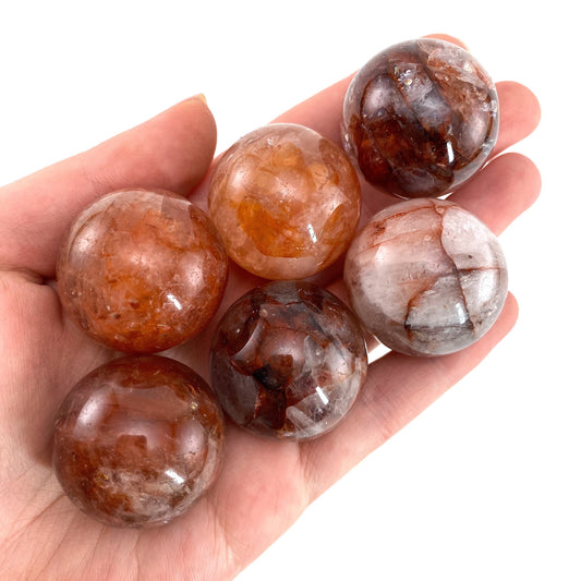 Fire quartz sphere, red fire quartz sphere, crystal ball, crystal sphere, fire quartz sphere