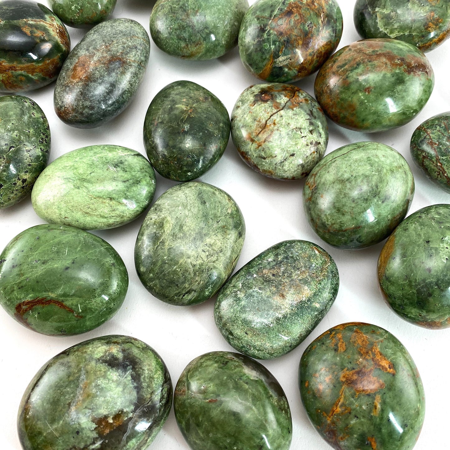 Chrysoprase Palm Stone | Polished Green Crystal Worry Stone (Heart Chakra)