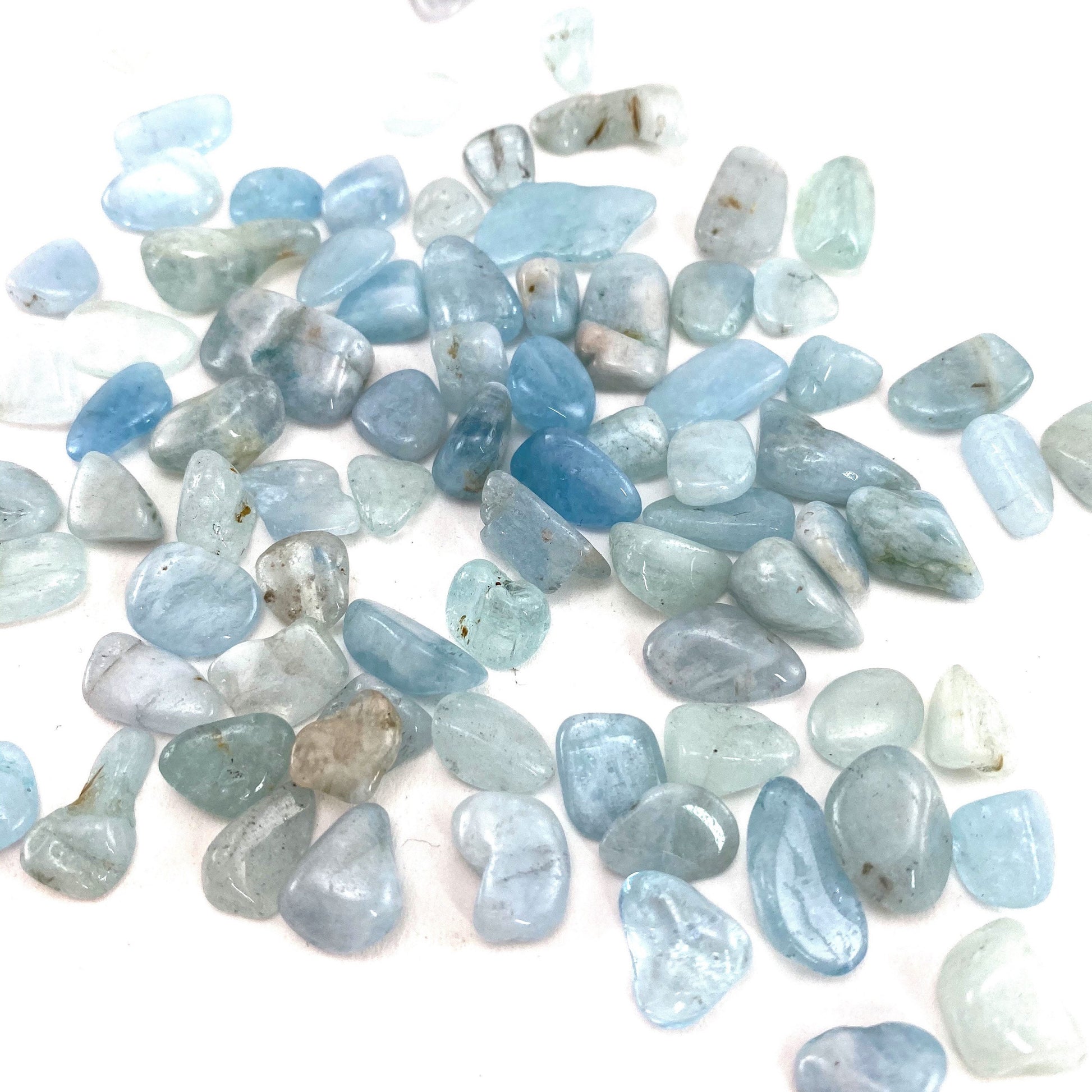 20g of Tumbled Aquamarine, mini tumbled stones, tumbled crystal, tumbled Aquamarine, blue aquamarine