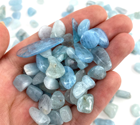 20g of Tumbled Aquamarine, mini tumbled stones, tumbled crystal, tumbled Aquamarine, blue aquamarine