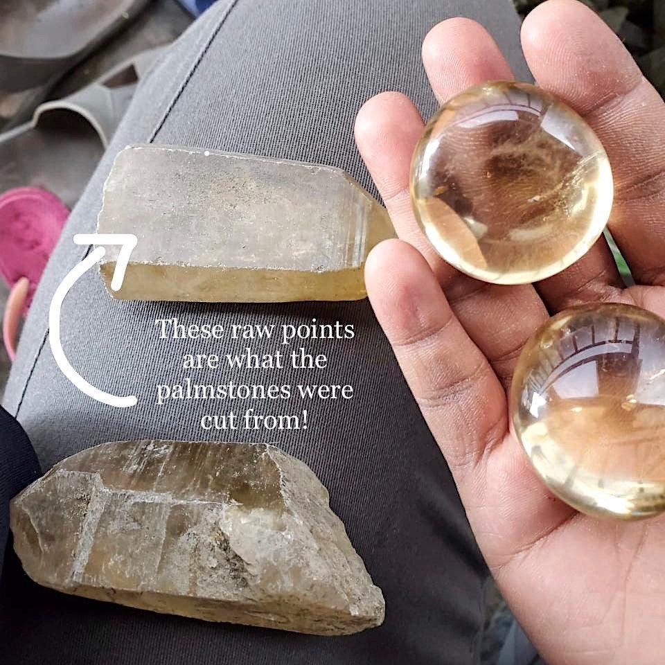 Natural Citrine Palm Stone, smoky citrine palmstone, polished natural citrine, genuine citrine, citrine palm stone