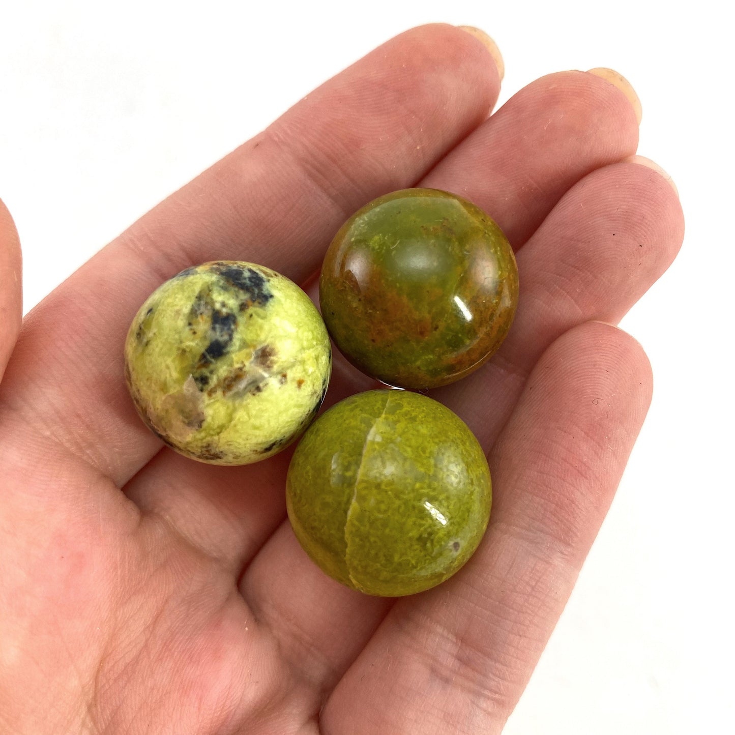 Mini Green Opal Sphere, crystal ball, green opal sphere, polished green opal, palm stone