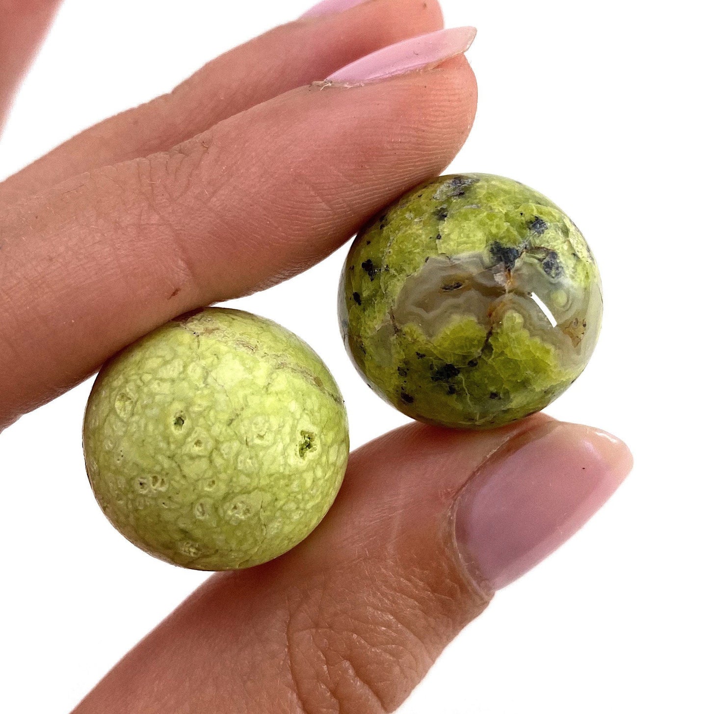 Mini Green Opal Sphere, crystal ball, green opal sphere, polished green opal, palm stone