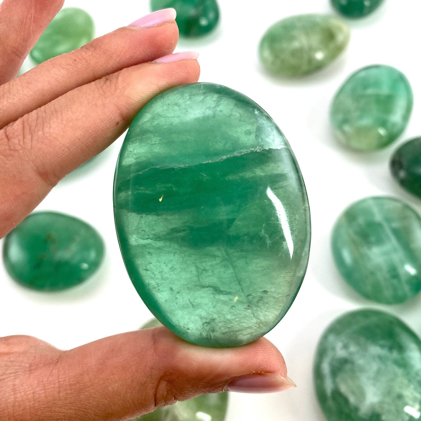 Green Fluorite Palm Stone, green fluorite, fluorite palmstone, palm stone, green fluorite, crystals