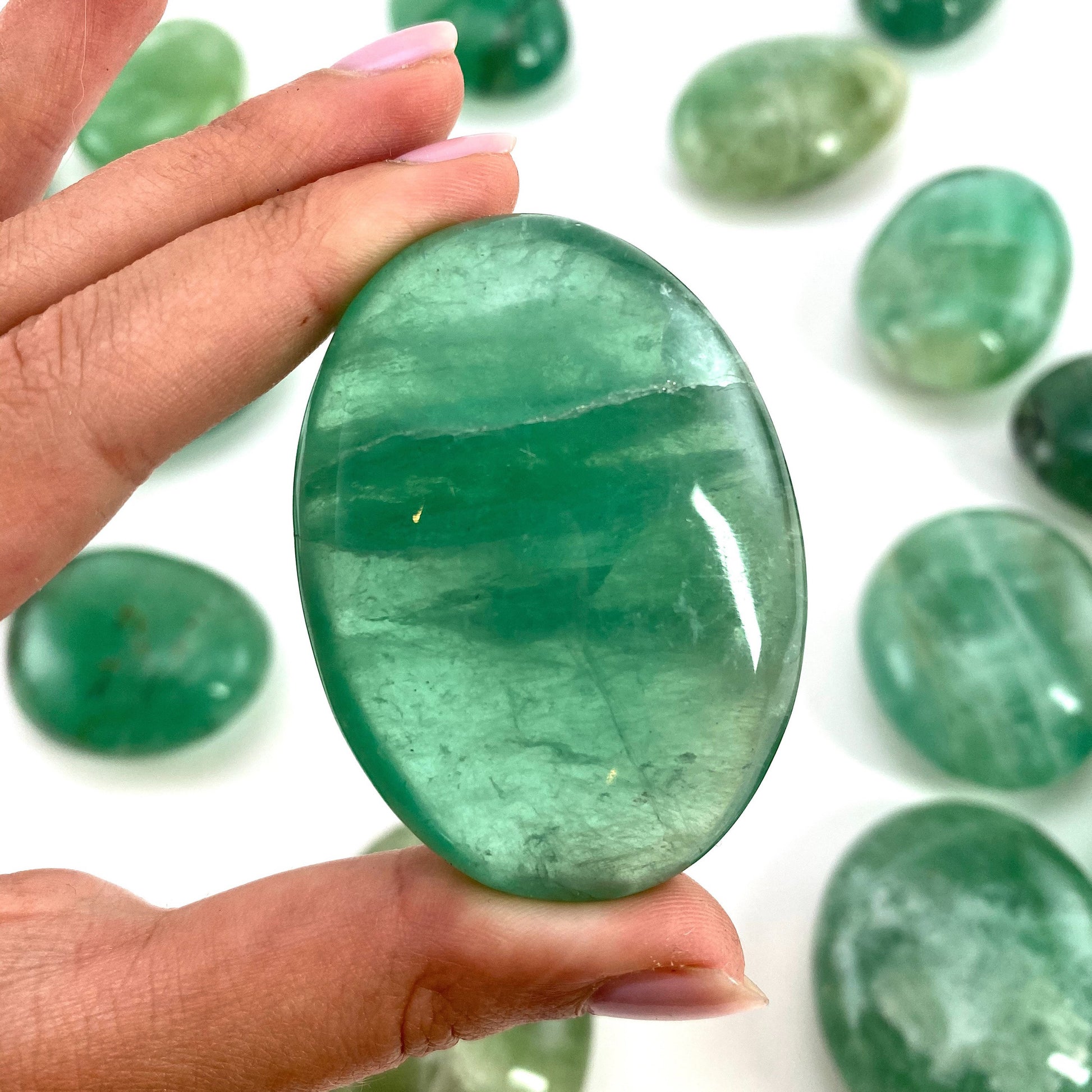 Green Fluorite Palm Stone, green fluorite, fluorite palmstone, palm stone, green fluorite, crystals