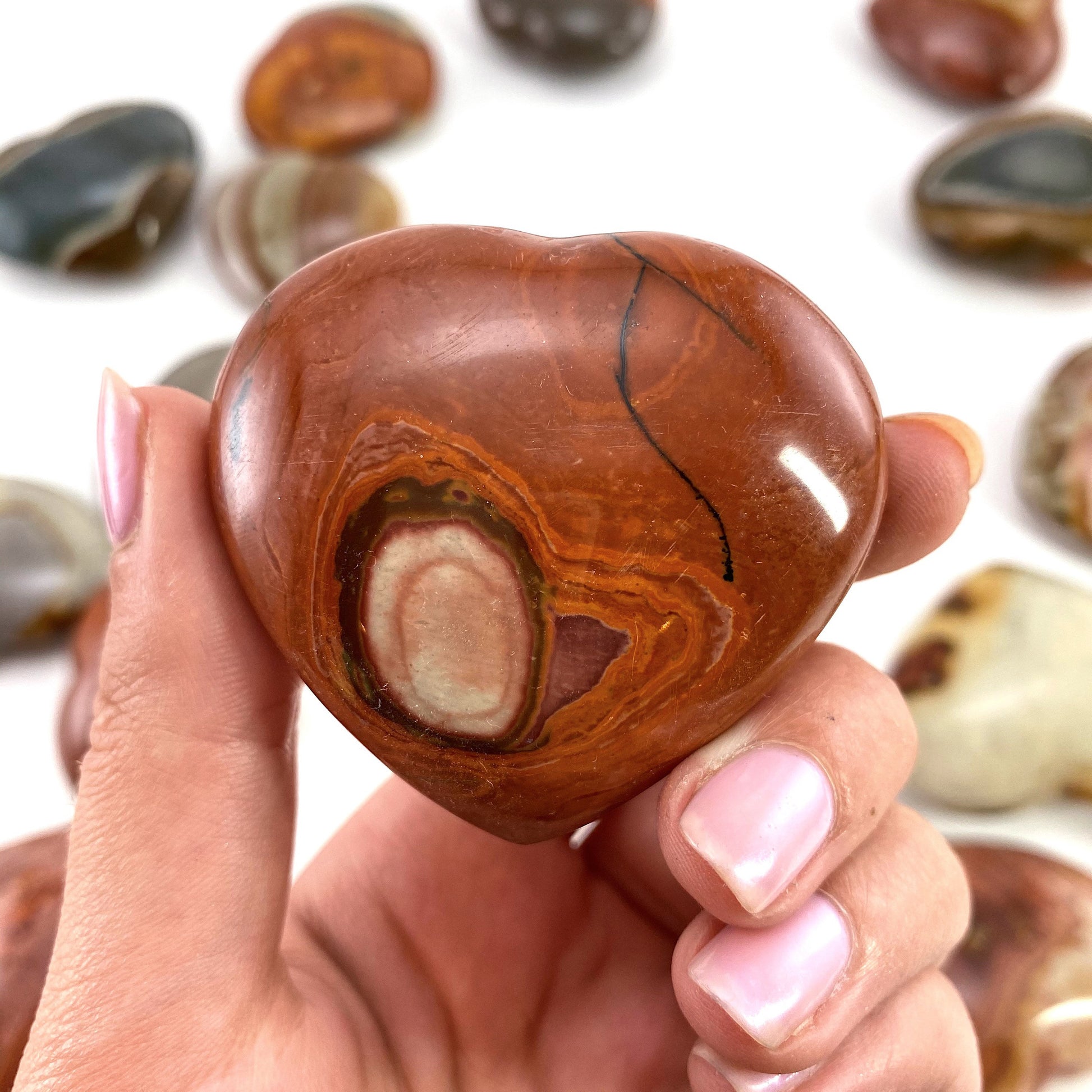 Polychrome Jasper heart, polished polychrome jasper, crystal heart, heart shaped crystal