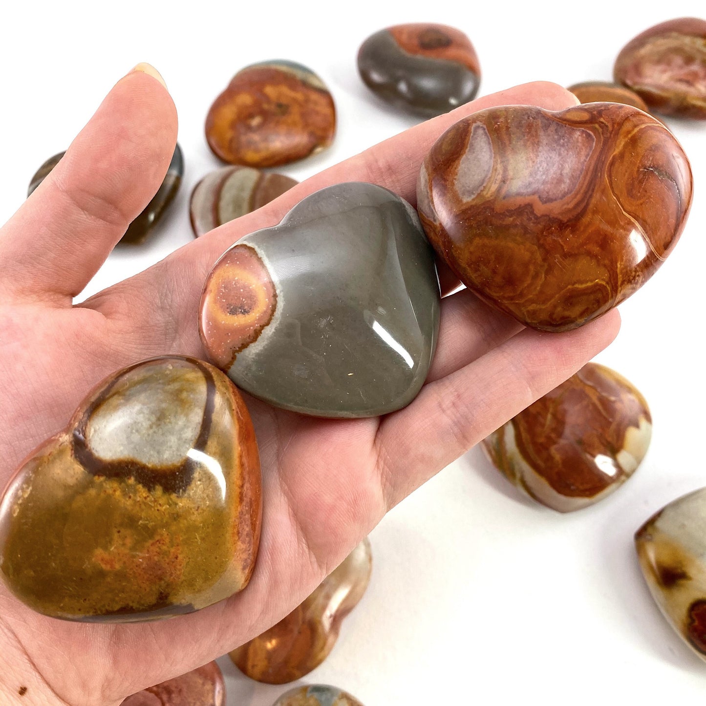 Polychrome Jasper heart, polished polychrome jasper, crystal heart, heart shaped crystal