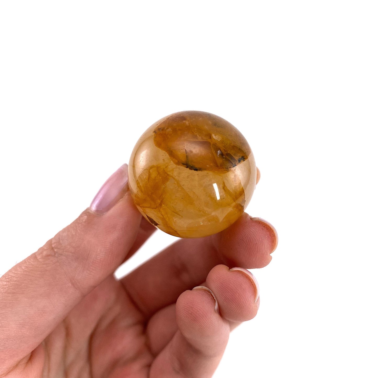 Golden Healer Quartz Sphere | Polished Yellow Crystal Ball (Solar Plexus Chakra)