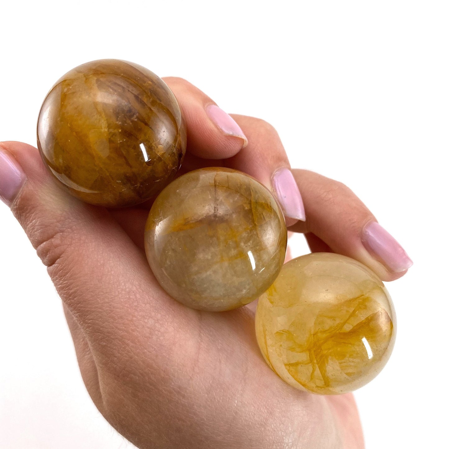 Golden Healer Quartz Sphere | Polished Yellow Crystal Ball (Solar Plexus Chakra)