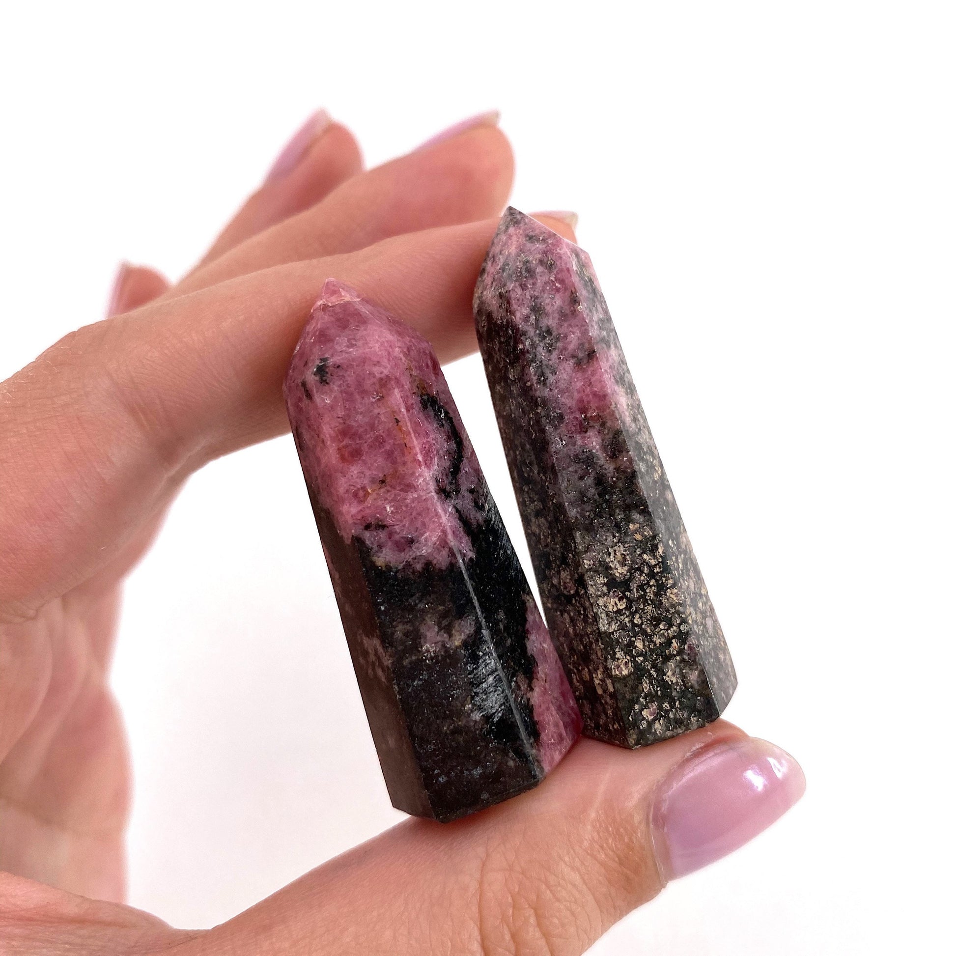 Rhodonite Point, Pink rhodonite tower, crystal point, rhodonite crystal, pink rhodonite