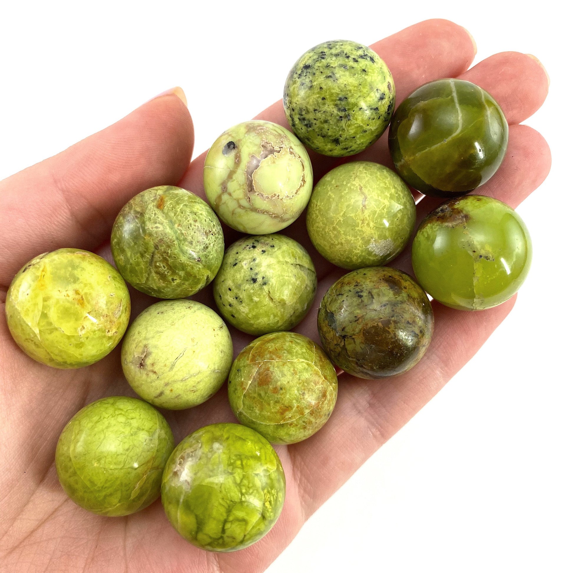 Mini Green Opal Sphere, crystal ball, green opal sphere, polished green opal, palm stone