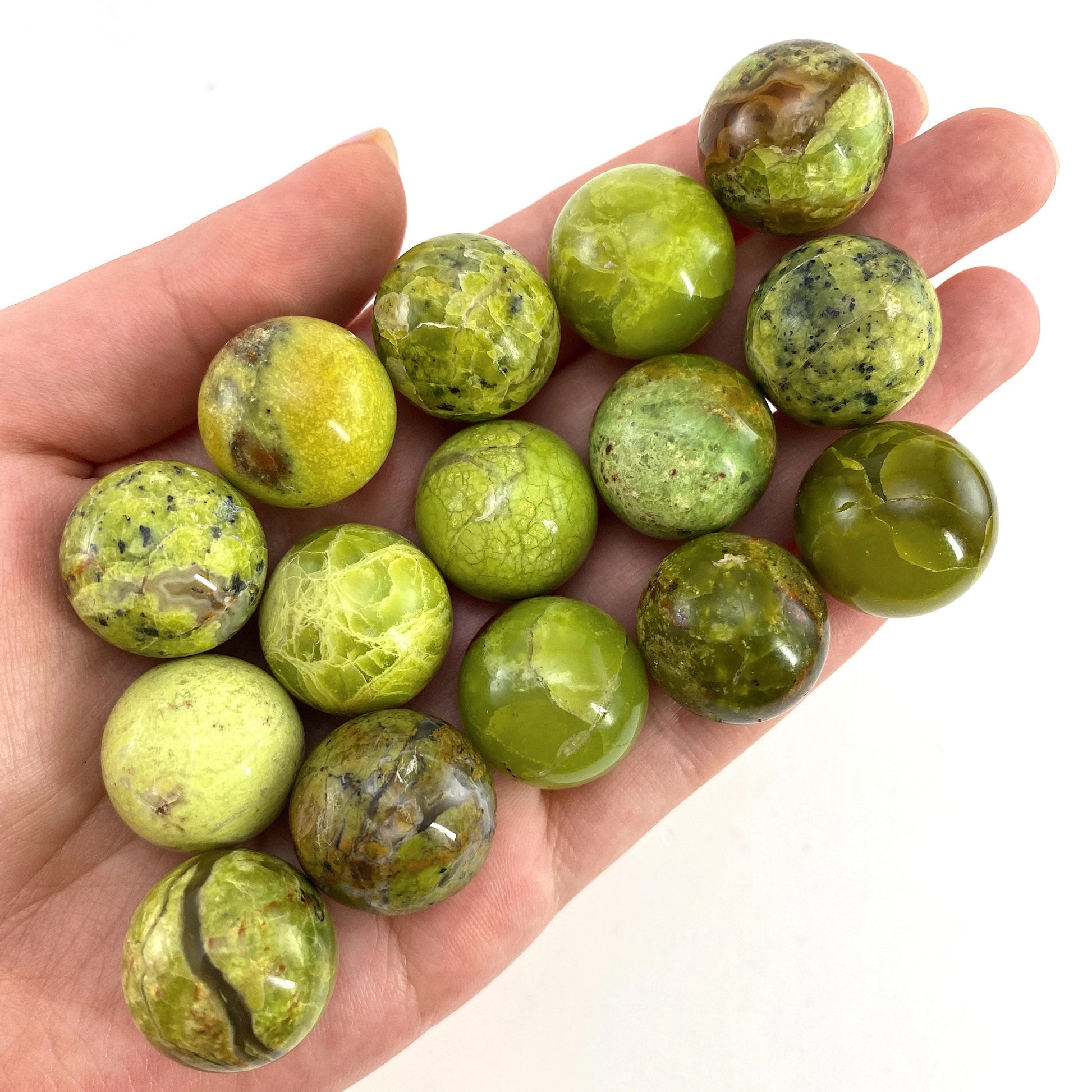 Mini Green Opal Sphere, crystal ball, green opal sphere, polished green opal, palm stone