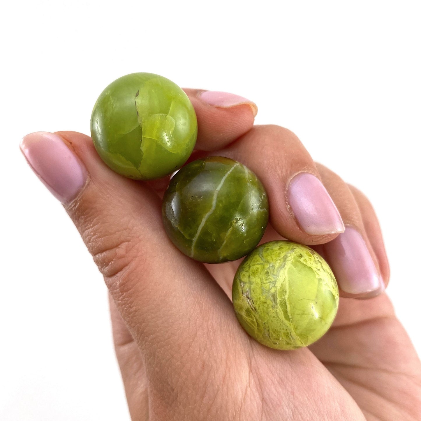 Mini Green Opal Sphere, crystal ball, green opal sphere, polished green opal, palm stone