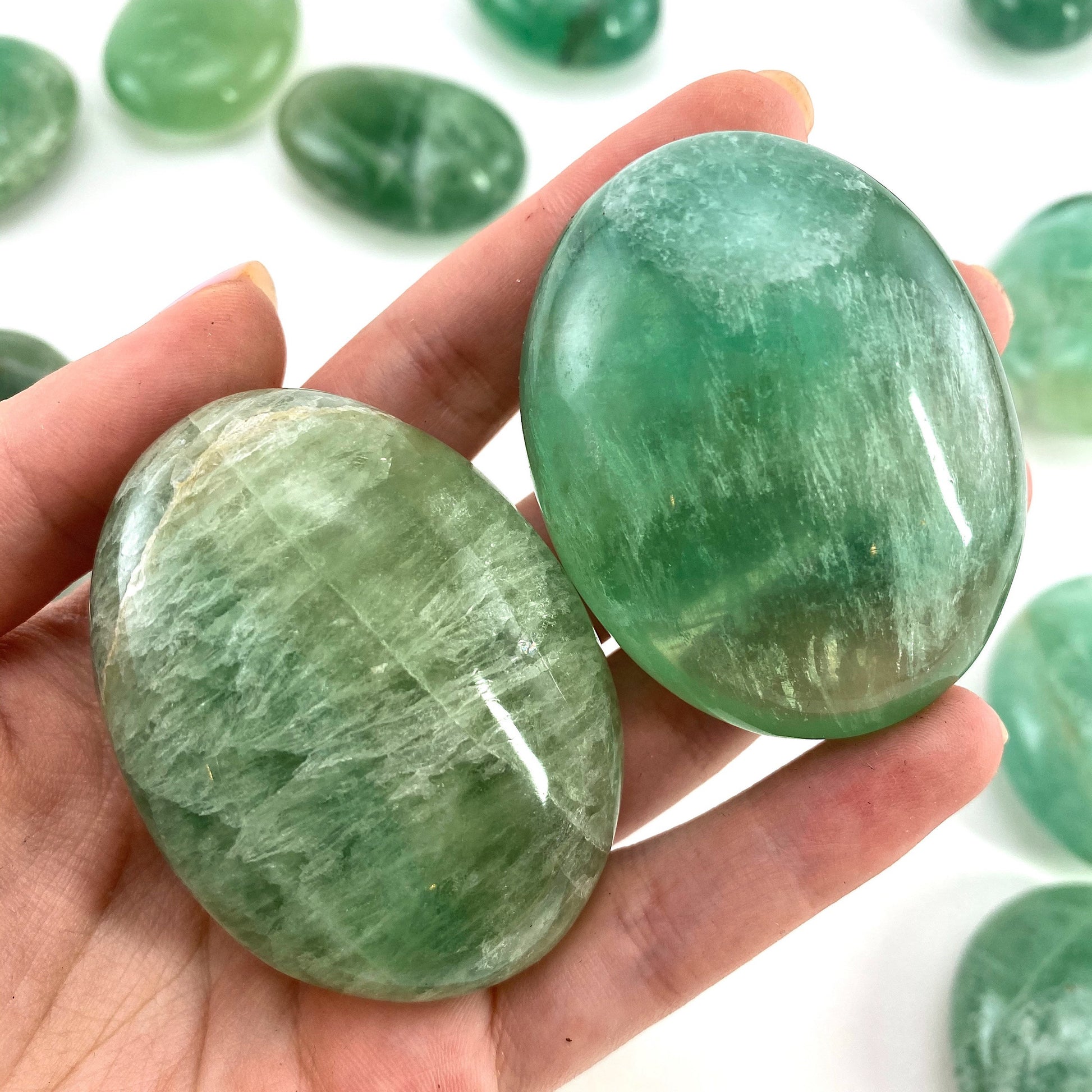Green Fluorite Palm Stone, green fluorite, fluorite palmstone, palm stone, green fluorite, crystals
