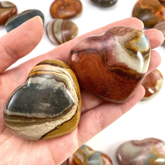 Polychrome Jasper heart, polished polychrome jasper, crystal heart, heart shaped crystal